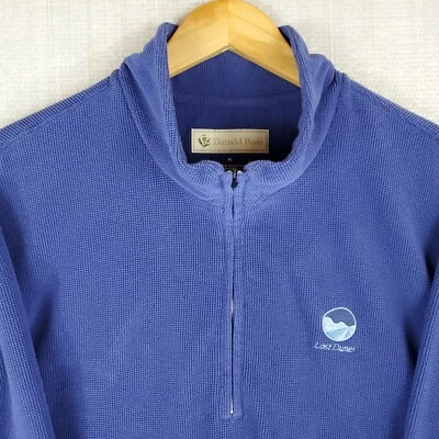 DONALD ROSS x LOST DUNES Size XL Mens 1/4 Zip Sweater Sweatshirt Golf Blue Golf - Image 1 of 4