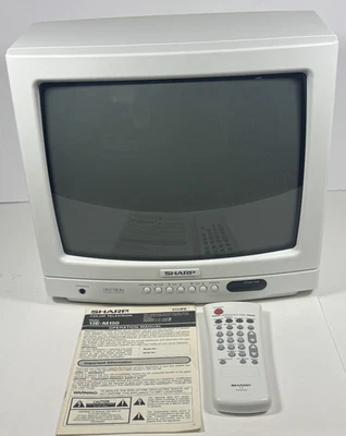 Sharp 13" CRT TV White Retro Gaming Model 13N-M150 w/ Remote & Manual - TESTED - Image 1 of 4