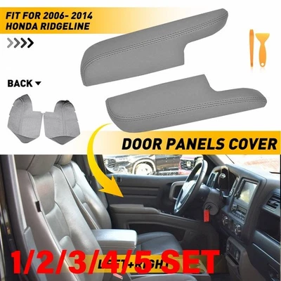 Cubierta de puerta delantera reposabrazos cubierta almohadilla izquierda + derecha para Honda Ridgeline 2006-14 gris 1-5SET Foto 1 de 4
