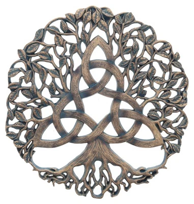 Trinity Knot Tree of Life Wall Plaque Decorative Spiritual Celtic Garden Art ... - Image 1 of 3