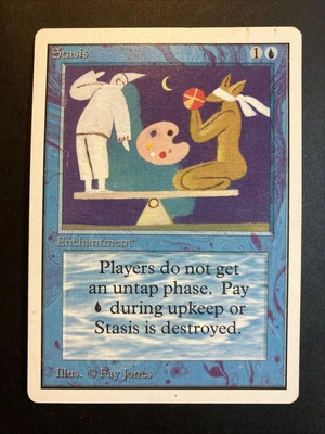 MTG Stasis Unlimited Edition Moderately Played Condition Blue Rare!! - Image 1 of 4