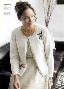 KNITTING PATTERN CARDIGAN 92-105cm LONG-SLEEVED FLORAL-SWISS-DARN KM M9A - Picture 1 of 2