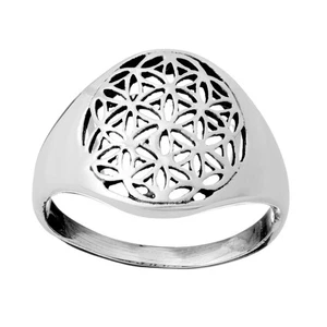 81stgeneration Sterling Silber Heilig Blume des Lebens Medaillon Ring - Bild 1 von 3