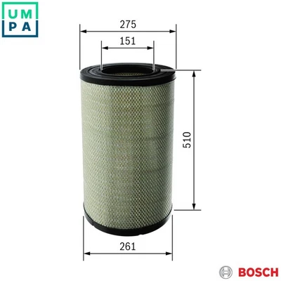AIR FILTER F 026 400 678 FOR DAF TEMSA MX-11 320 10.8L MX-13340/13375 12.9L XF - Image 1 of 4