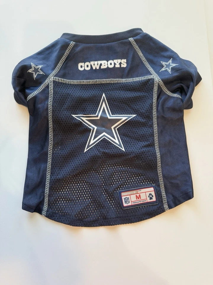 🏈 达拉斯牛仔狗球衣 - 中号 - 官方 NFL 宠物装备 — 第 1/4 张图片