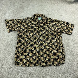 Vintage Reyn Spooner Shirt Mens Large Beige Rayon Pineapple Print Hawaiian Aloha - Picture 1 of 8