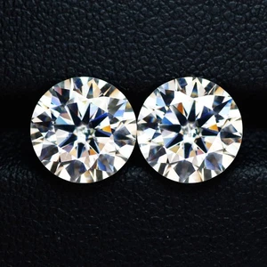 6.60 Ct VVS [2Pcs Pair] Brilliant Round Cut 10.1mm White Color Less Moissanite - Picture 1 of 5