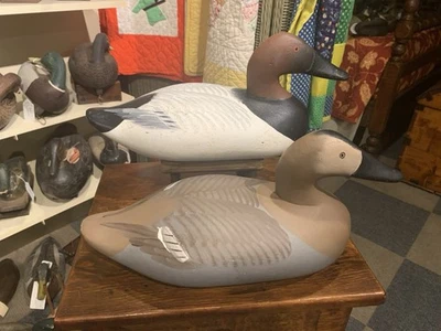 De colección Par De Señuelos De Pato con Lona De Hierro Fundido Huecos Originales Pt Costa Este Foto 1 de 4