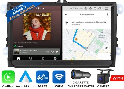 Autoradio Android 13 6+64 VWX6S Navi Bluetooth CarPlay für VW GOLF 6 Passat Polo - Bild 1 von 4