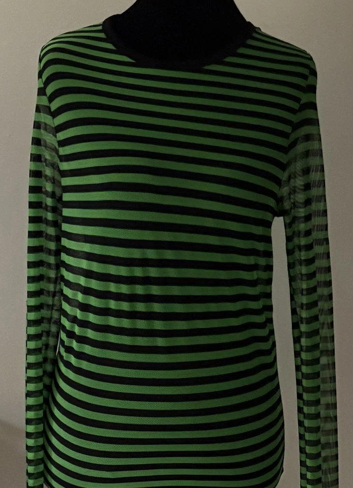 Lip Service 黑色和绿色长袖小号复古 Goth Y2K 90 年代  — 第 1/1 张图片