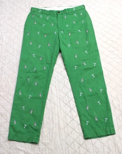 Polo Ralph Lauren Herren 35x30 grün Cock Tail bestickt gemustert Chino Hose - Bild 1 von 16