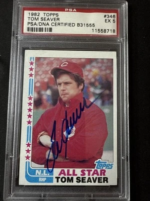 Tom Seaver PSA 5 PSA/DNA Firmado 1982 Topps All Star Autógrafo Foto 1 de 2