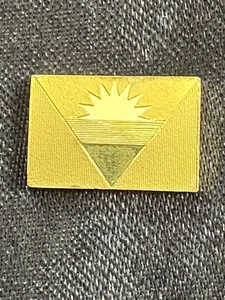 FRANKLIN MINT: MINIATURE FLAG ANTIGUA & BARBUDA 925 ST SILVER G PLATED 80S INGOT - Picture 1 of 6