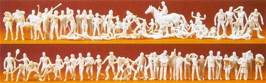 Preiser 16346 HO Unpainted Sport/Leisure People (80) (Kit) - Image 1 of 1