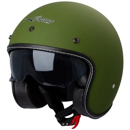 A-Pro Native matt grün Sonnenblende Rollerhelm Gr.M/57-58cm  Cruiserhelm - Bild 1 von 3