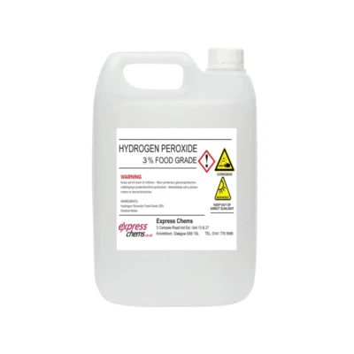 EXPRESS CHEMS 5 Litre (5L) Hydrogen Peroxide 3% Food Grade Disinfectant Cleaner Solution
