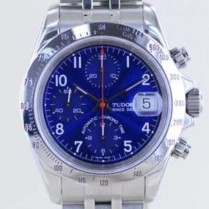 Orologio Tudor Prince Date cronografo blue arabic dial 79280P classico blu raro - Foto 1 di 17
