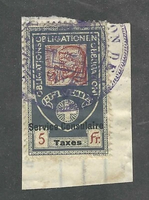 Switzerland: 1920; Special stamp for service consulaire of 5Fr. EBSW25 - Image 1 of 2