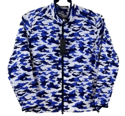 Greyson Trailwolf Golf Jacket Large Cobalt Blue Camo Full Zip Windbreaker Shell - Image 1 of 4
