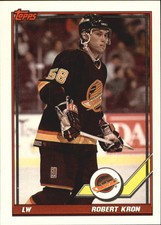 1991-92 Topps Canucks Hockey Card #52 Robert Kron