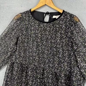 Loft Maxi Dress Womens Large Golf Metallic Floral Print Long Sleeve Ladies NEW - Picture 1 of 9