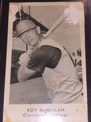1956 Cincinnati Reds  Team Issued postcard Roy McMIllian autograph signed Poor - Image 1 of 3
