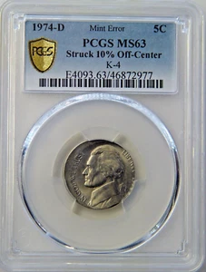 1974 5C Struck 10% Off Center PCGS MS63 SN. 336 - Picture 1 of 2