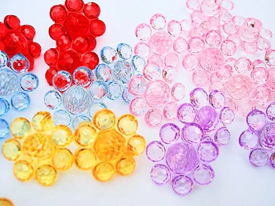 30 Sparkly Flower Plastic Jewel Sewing Shank Button/girl/kids/Trim/Notion Sb72 - Image 1 of 3