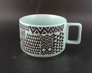 Taza de café azul Starbucks 2014 Roastery Reserve sala de degustación motivo tribal negro - Imagen 1 de 5