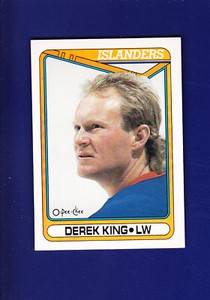 Derek King 1990-91 O-PEE-CHEE OPC Hockey #128 (MINT) New York Islanders