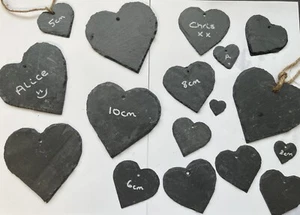 10 Handmade Slate Hearts - Picture 1 of 14