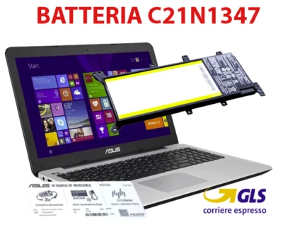 Batteria 4930mAh compatibile Asus C21N1347 X554L X555 X555L X555LA X555LD X555LN - Immagine 1 di 4