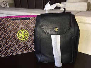 TORY BURCH FRANCES FLAP BACKPACK BLACK NWT $495 & GIFT BAG-32159741 - Picture 1 of 1