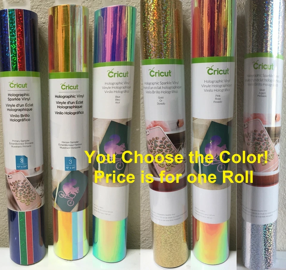 Cricut Holographic Vinyl, Sparkle Vinyl ~ Blue, Pink, Sampler & More~ You Pick - Image 1 of 1