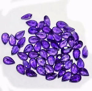 5x3 mm Natürlicher Amethyst Birnenschliff Set 10 Stck. Kalibriert Facettiert Lose Edelsteine - Bild 1 von 3