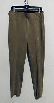 Pantalones Zara Mujer XL Beige Tostado Imitación Gamuza Leggings tiro alto Elastizados Suave Boho Foto 1 de 4