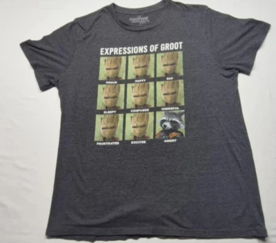 Guardianes de la Galaxia "Expresiones de Groot" Gris Gráfico Camisetas Hombre 2XL Foto 1 de 4