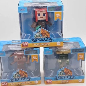 JADA Metalfigs Minecraft Legends Die-Cast Figur Lot (3) Zombie Piglin Ranger - Bild 1 von 7
