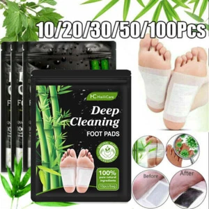 10-100 Foot Detox Patches Pads Toxins Deep Cleansing Herbal Organic Slimming Pad - Picture 1 of 31