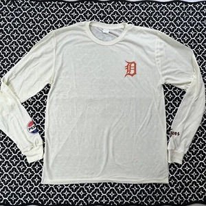 Detroit Tigers Shirt Size Large Long Sleeve SGA Adult NEW Sheer Pepsi Logo - Picture 1 of 12
