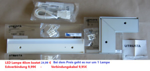 LED Lampe Ikea Utrusta 40cm-Alu weiß lackiert,Orig. verpackt - Originalpr.49,00€