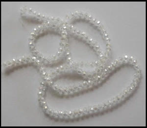 4mm x 3mm Rondelle AB CLEAR x 150 oval beads A-Grade Crystal faceted Suncatcher - Picture 1 of 4