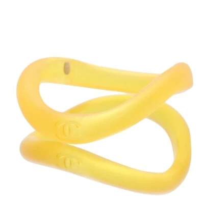 Brazalete Pulsera CHANEL Onda Resina Amarillo Excelente++ Usado Foto 1 de 4