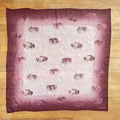 Bufanda floral transparente vintage años 90 Ellen Tracy púrpura y metálico dorado bufanda de seda Foto 1 de 4