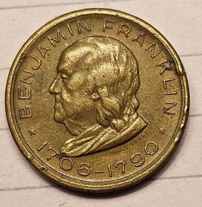 Vintage Benjamin Franklin Memorial Souvenirmünze - Bild 1 von 2