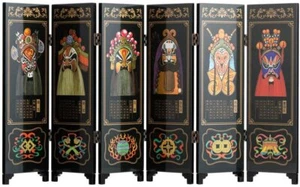 TJ Global 6-Panel Traditionelle Chinesische Kunst für Heimdekoration - Dekorative... - Bild 1 von 24