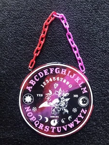 red and pink Valentines Theme raven skull oujia wall hanging - Picture 1 of 2