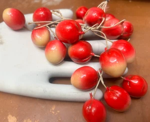 Celuloide vintage de cerezas de grulla años 40 hecho en Checoslovaquia 5 piezas - Imagen 1 de 9