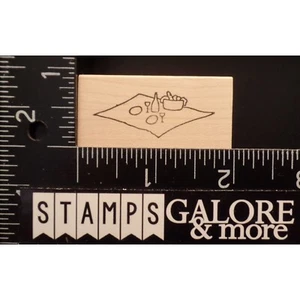 STAMPOURRI RUBBER STAMPS PICNIC BLANKET PLATES WINE GLASSES FOOD DINNER #BIN9 - Bild 1 von 2
