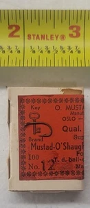 Mustad O'Shaughnessy Hooks, Size 12, 100 Count, 1 Box (New) 3408 - Picture 1 of 1